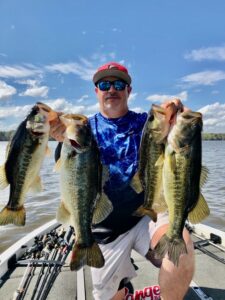 Bass fishing in Lake Blackshere